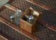 Antique leather case for two bottles